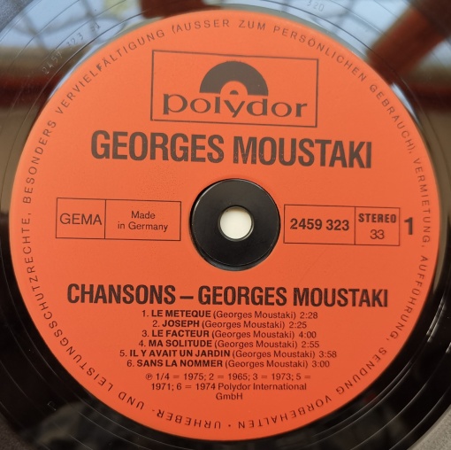 Georges Moustaki – албум Chansons - Img 2