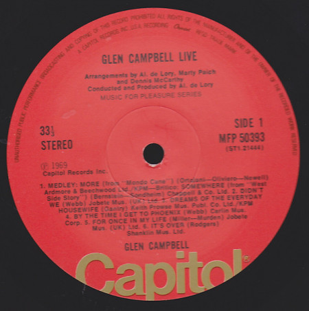 Glen Campbell ‎– албум Live - Img 3