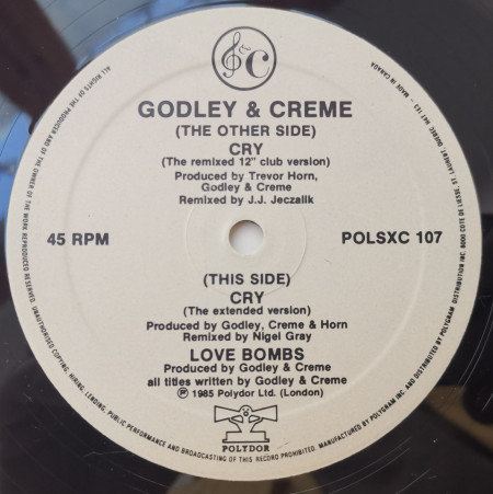 Godley &amp; Creme – сингъл Cry - Img 3