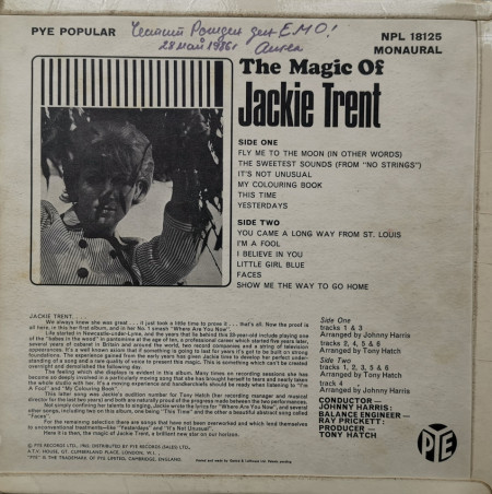 Jackie Trent – албум The Magic Of Jackie Trent - Img 3