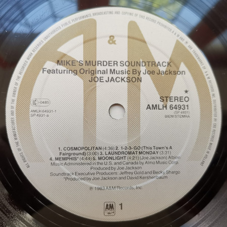 Joe Jackson – албум Mike&#039;s Murder (The Motion Picture Soundtrack) - Img 3