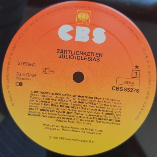Julio Iglesias – албум Zärtlichkeiten - Img 3