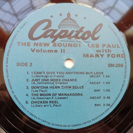 Les Paul &amp; Mary Ford – албум Les Paul's New Sound Vol. 2 - Img 3