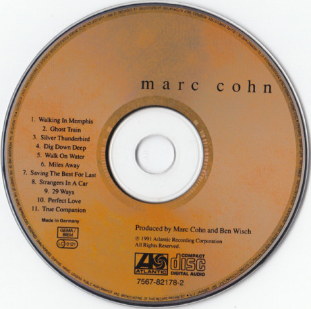 Marc Cohn – албум Marc Cohn (CD) - Img 3
