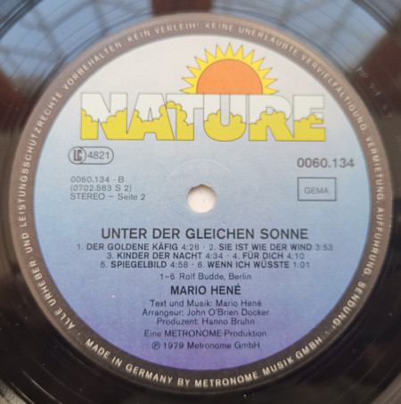 Mario Hené – албум Unter Der Gleichen Sonne - Img 3
