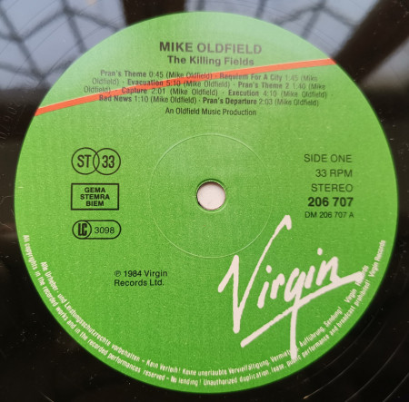 Mike Oldfield – албум The Killing Fields (Original Film Soundtrack) - Img 3