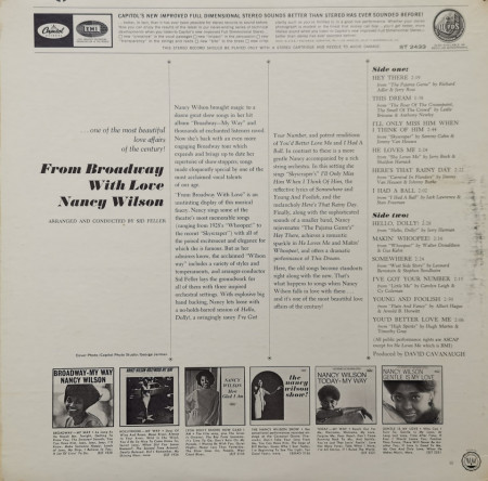 Nancy Wilson – албум From Broadway With Love - Img 2
