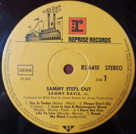 Sammy Davis Jr. ‎– албум Sammy Steps Out - Img 3
