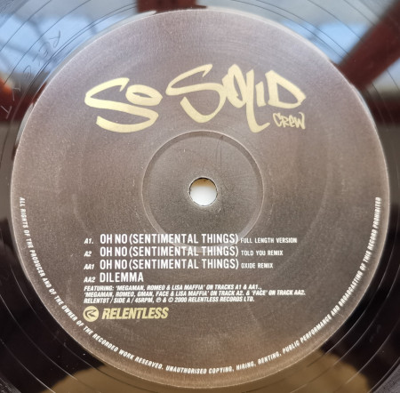 So Solid Crew – сингъл Oh No (Sentimental Things) / Dilemma - Img 3