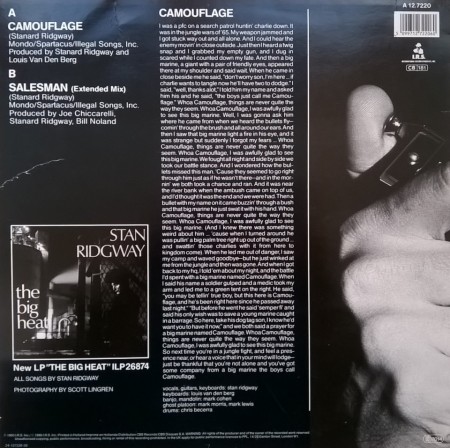 Stan Ridgway – сингъл Camouflage - Img 2