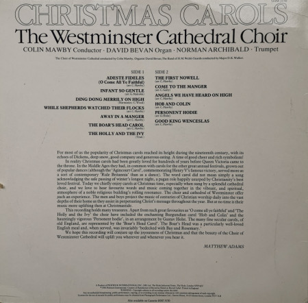 The Westminster Cathedral Choir – албум Christmas Carols - Img 2
