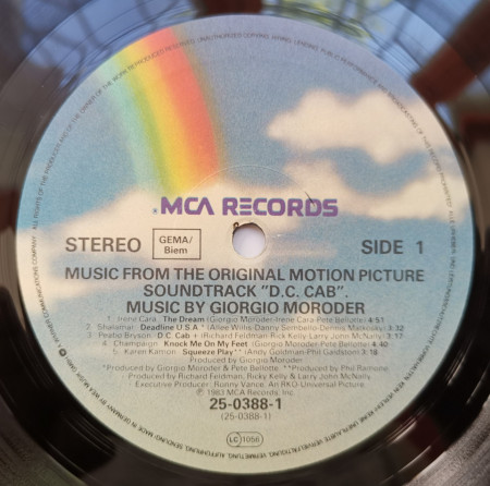Various ‎– албум D.C. Cab (Music From The Original Motion Picture Soundtrack) - Img 3