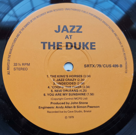 Various – албум Jazz At The Duke - Img 3