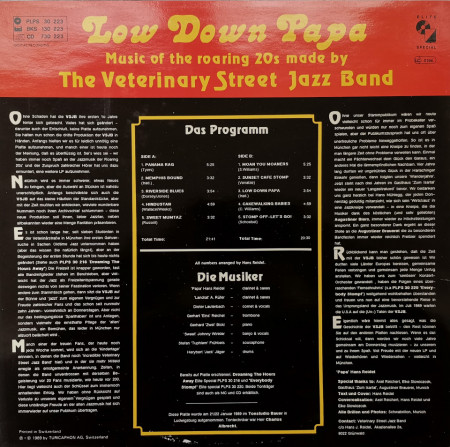Veterinary Street Jazz Band  ‎– албум  Low Down Papa - Img 3