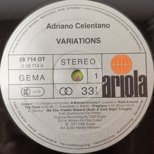 Adriano Celentano – албум Variations - Img 2