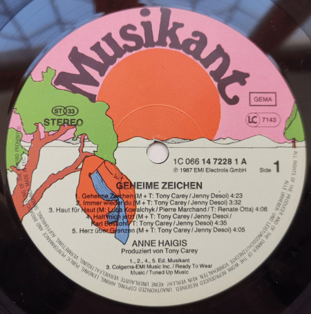 Anne Haigis – албум Geheime Zeichen - Img 3