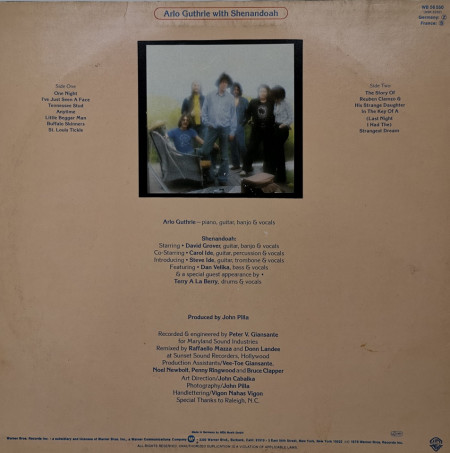 Arlo Guthrie With Shenandoah – албум One Night - Img 2