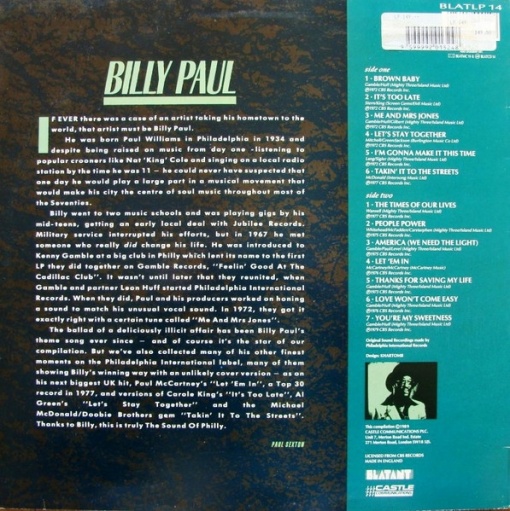 Billy Paul – албум The Sound Of Philadelphia - Img 2