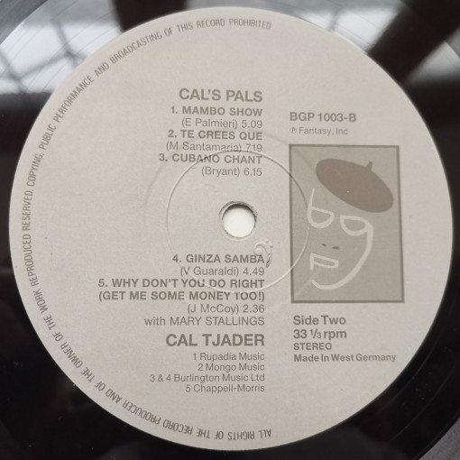 Cal Tjader – албум Cal's Pals - Img 3