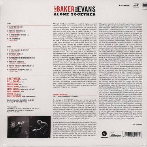 Chet Baker, Bill Evans – албум Alone Together - Img 2