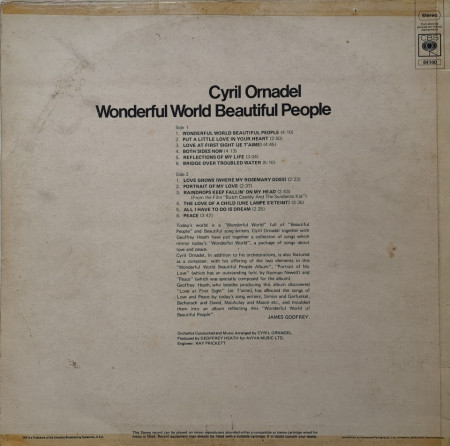 Cyril Ornadel – албум Wonderful World Beautiful People - Img 2