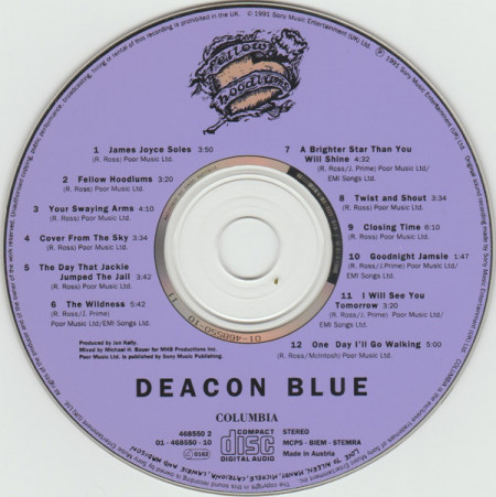 Deacon Blue ‎– албум Fellow Hoodlums (CD) - Img 3