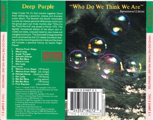Deep Purple – албум Who Do We Think We Are (CD) - Img 2