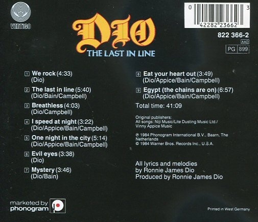 Dio – албум The Last In Line (CD) - Img 2