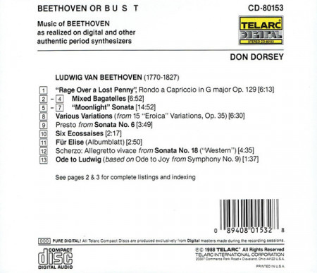 Don Dorsey ‎– албум Beethoven Or Bust (CD) - Img 2