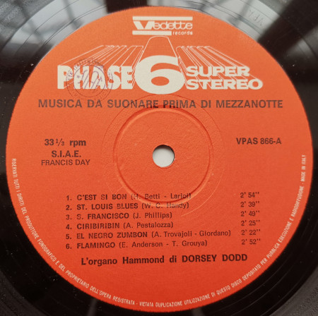 Dorsey Dodd – албум Musica Da Suonare Prima Di Mezzanotte - Img 3