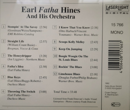 Earl Hines Orchestra ‎– албум Earl Hines Orchestra (CD) - Img 2