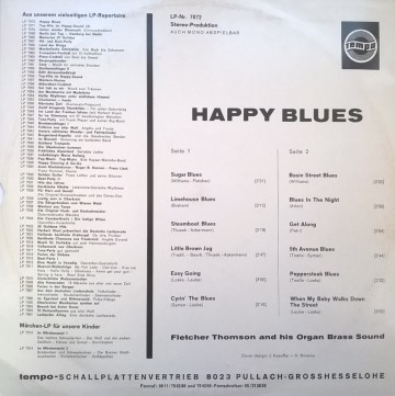 Fletcher Thomson And His Organ Brass Sound – албум Happy Blues - Img 2