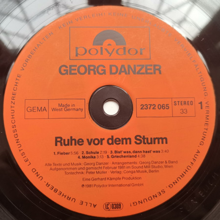Georg Danzer – албум Ruhe Vor Dem Sturm - Img 3