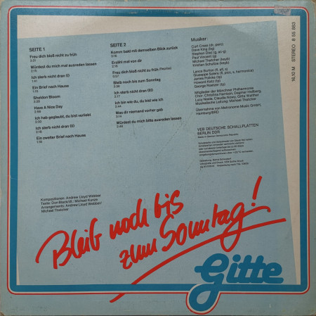 Gitte – албум Bleib Noch Bis Zum Sonntag! - Img 2