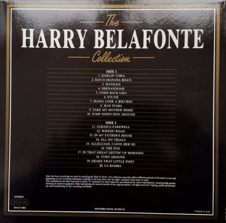 Harry Belafonte – албум The Harry Belafonte Collection - 20 Golden Greats - Img 2