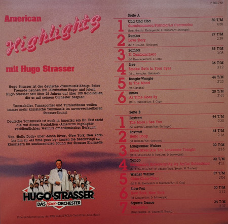 Hugo Strasser Und Sein Tanzorchester – албум American Highlights Mit Hugo Strasser - Img 2