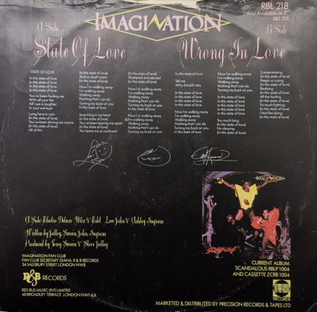 Imagination – сингъл State Of Love - Img 2