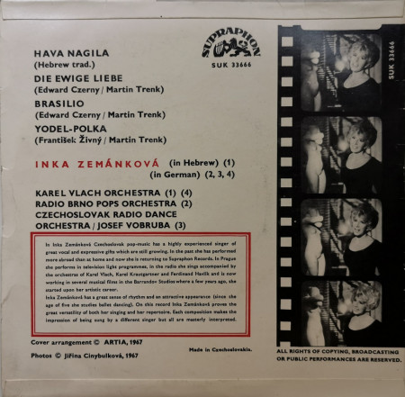 Inka Zemánková – сингъл Hava Nagila / Die Ewige Liebe / Brasilio / Yodel-Polka - Img 2