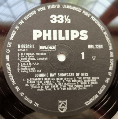 Johnnie Ray ‎– албум Showcase Of Hits - Img 3