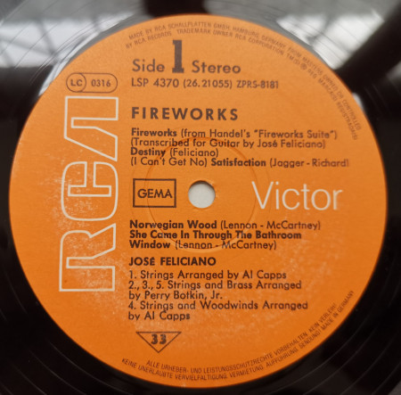 José Feliciano – албум Fireworks - Img 3