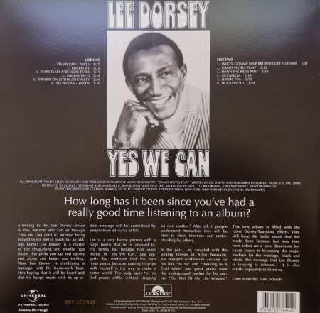 Lee Dorsey – албум Yes We Can - Img 2