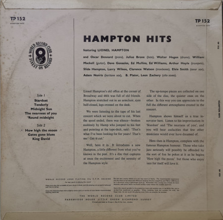 Lionel Hampton – албум Hampton Hits - Img 2