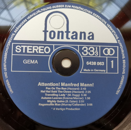 Manfred Mann – албум Attention! Manfred Mann! - Img 3