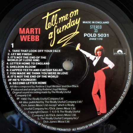 Marti Webb – албум Tell Me On A Sunday - Img 3