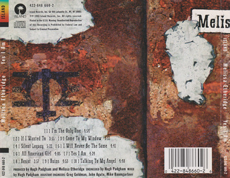 Melissa Etheridge ‎– албум Yes I Am (CD) - Img 2