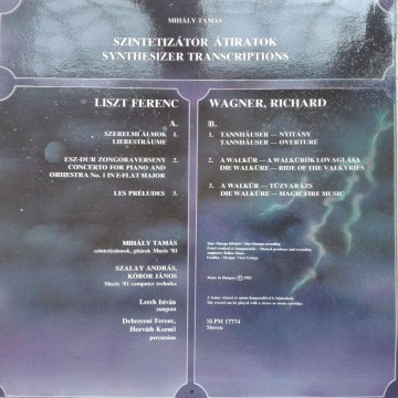 Mihály Tamás ‎– албум Szintetizátor-Varázs - Img 2