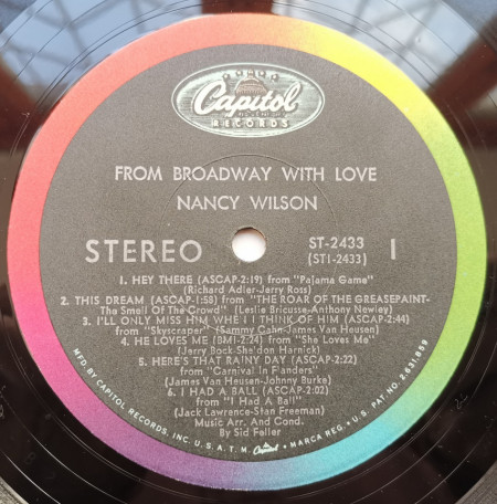 Nancy Wilson – албум From Broadway With Love - Img 3