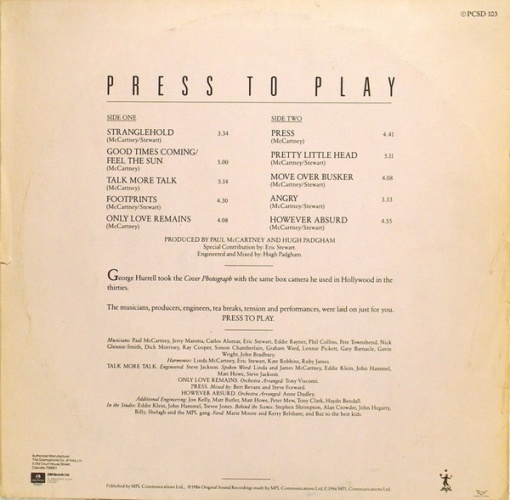 Paul McCartney – албум Press To Play - Img 2