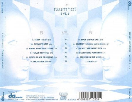 Peter Schilling ‎– албум Raumnot 6 VS. 6 (CD) - Img 2