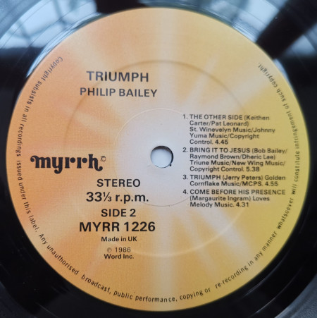 Philip Bailey – албум Triumph - Img 3